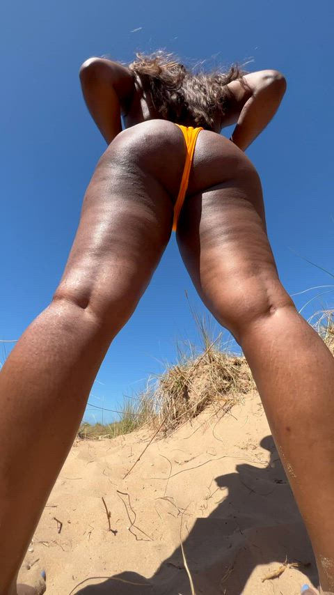 My big ass bouncing on the beach