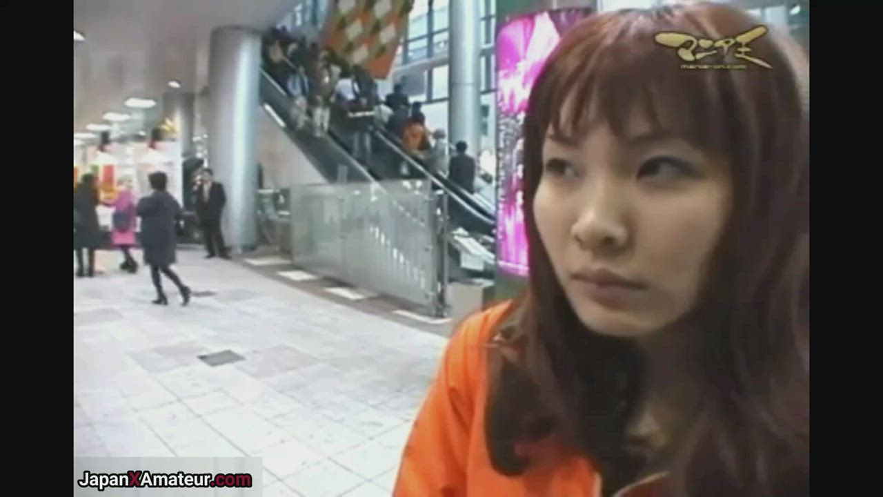 Japanese Girl Licking A Guys Tip In Front Of A Busy Shopping Mall