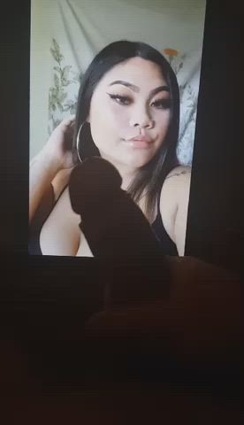 love seeing men stroke &amp; cum on my slutty asian gf