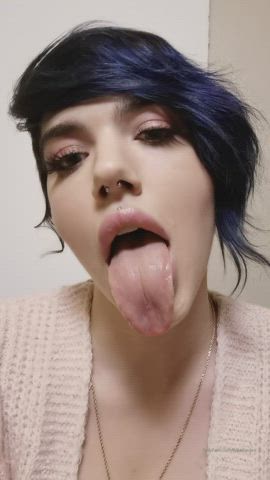 Goth Long Tongue Tongue Fetish gif