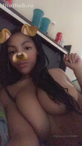 Big Tits Boobs Ebony NSFW Natural Tits Nude Tits gif