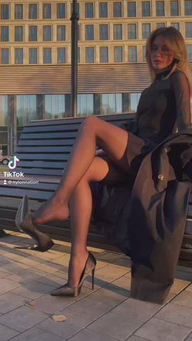 heels nylons pantyhose tights gif