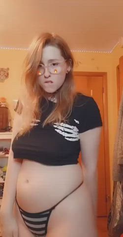 Ahegao Ass Glasses Stockings Strip Tease gif