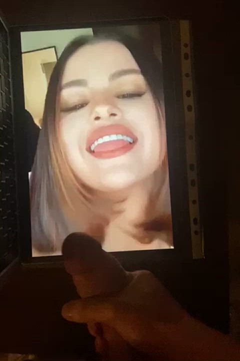 celebrity cock cum cumshot facial selena gomez tribute gif