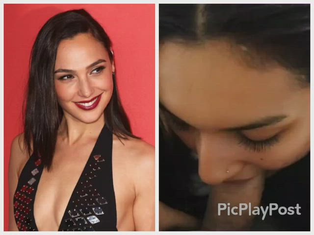 babecock blowjob celebrity split screen porn gif