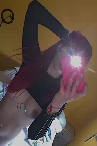 butterfly natural tits nude redhead gif