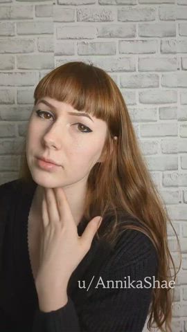 alt cute innocent long hair pale redhead sfw gif