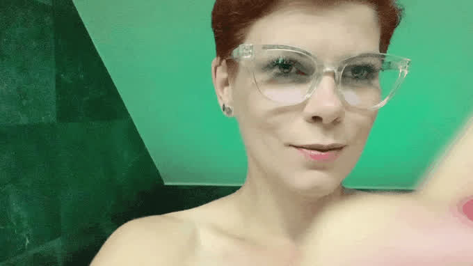 boobs glasses hotwife milf redhead gif