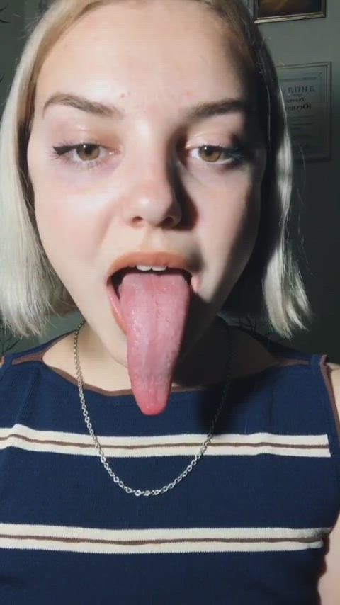 long tongue tiktok tongue tongue fetish gif