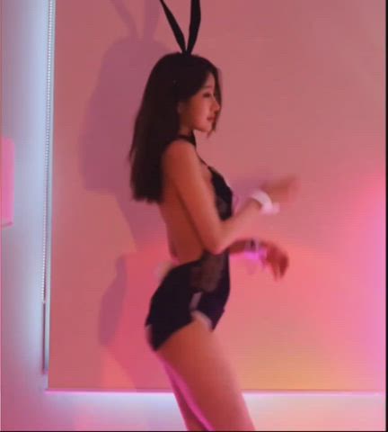 asian ass bunny cosplay korean striptease gif