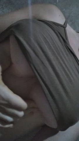 Big Tits Boobs Busty Natural Tits Nipples NoFaceGirl Selfie Tits gif