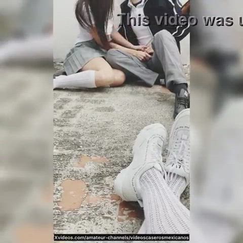 blowjob kiss kissing schoolgirl teen teens watching gif