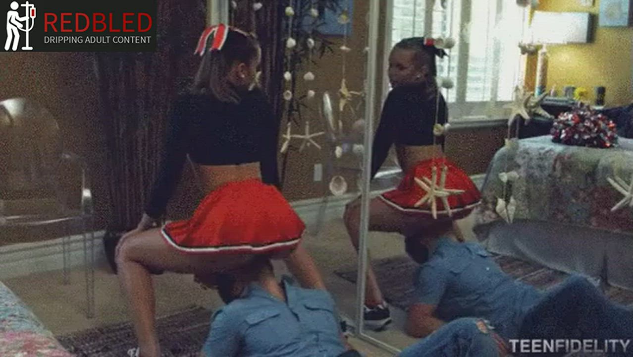 Brunette Mirror Teen gif