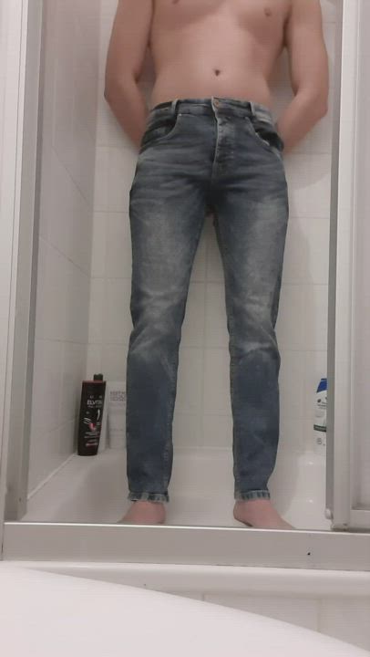 Peeing in a pair of jeans. ?