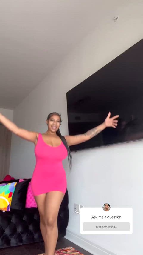 black bodysuit bouncing bouncing tits natural tits gif