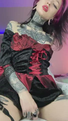 brunette goth skinny gif