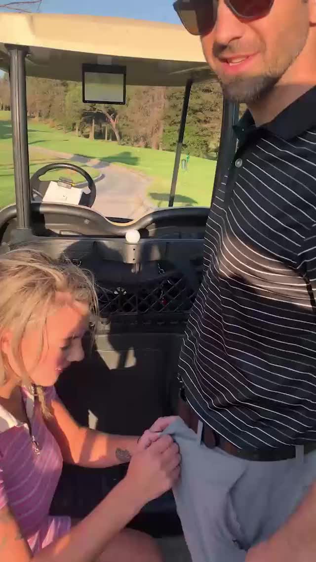 Gabbie sucking at the Golf Course