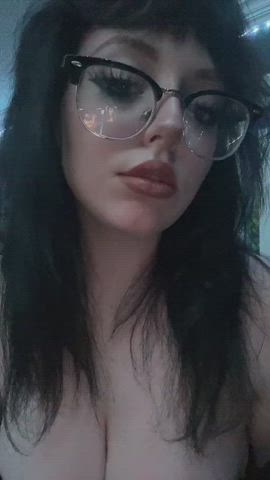 big tits cleavage glasses goth huge tits pale teen tiktok tits gif
