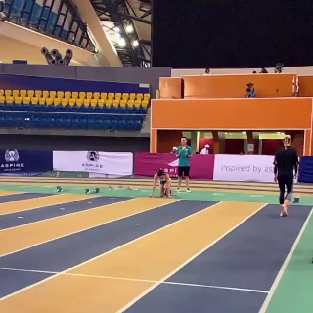 Michelle Jenneke before race day in Doha