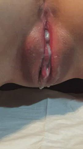 creampie cum cum on pussy cumshot dripping pussy shaved pussy wet pussy gif