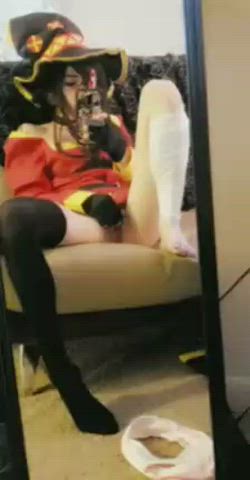 Clothed Cosplay Masturbating Solo gif