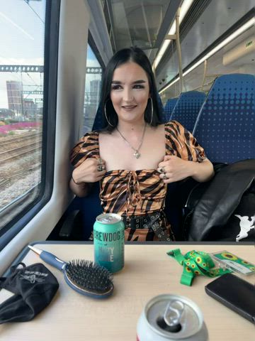 flashing my little goth titties on a train