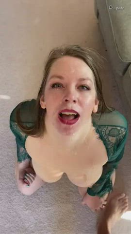 Amateur Cumshot Facial gif