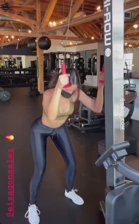 latex gloves yoga yoga pants fitness-girls gif