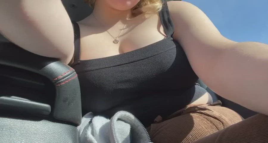 Big Tits Car Chubby Nipples Shaking TikTok Titty Drop Topless gif