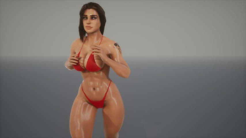 3D Big Tits Bikini Bouncing Tits gif