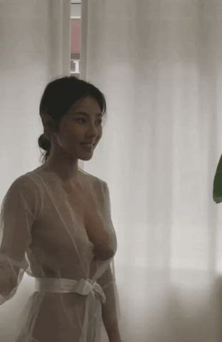 Asian Cute See Through Clothing gif