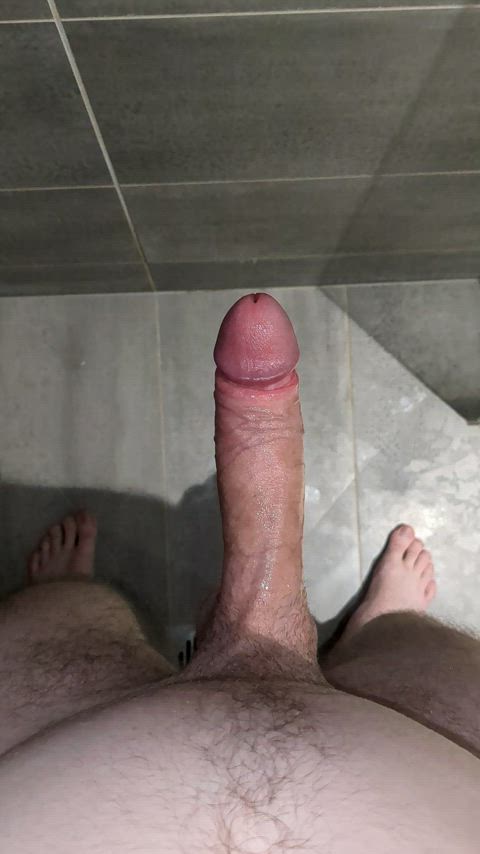 Stroking my huge oiled up cock feels amazing (M)