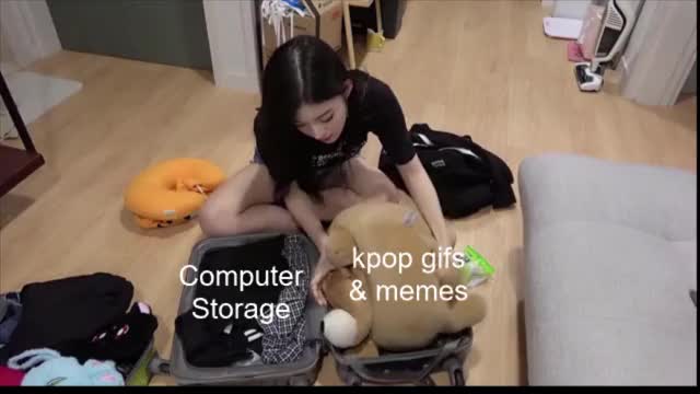Chaeyoung suitcase memes and gifs