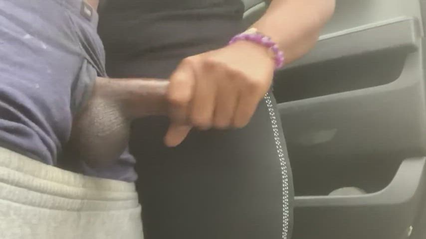 cum cumshot ebony ebony couple handjob milking public gif