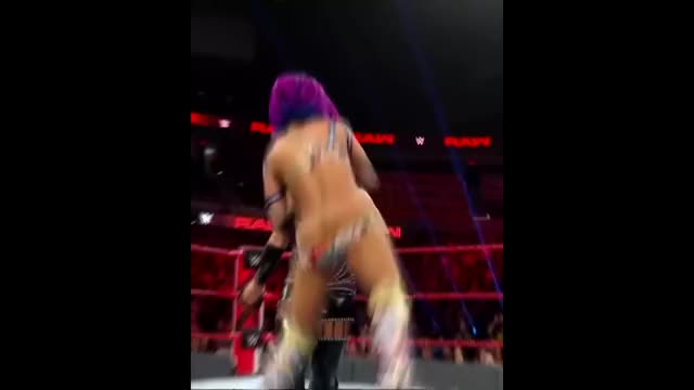 Sasha Banks wardrobe malfunction , visible thong and ass crack (1080p) pt 2