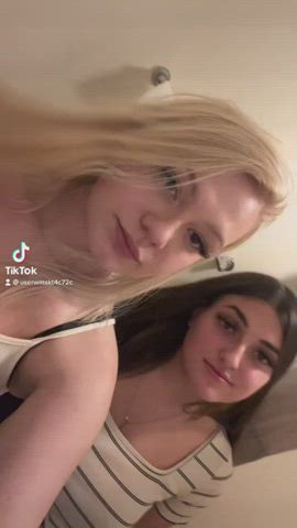 Cute Girlfriends Kissing TikTok gif