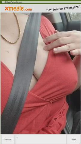 big tits boobs car flashing milf webcam gif