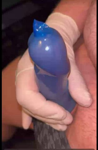[M] Cumming in my blue condom