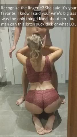 Big Ass Blowjob Booty Bull Caption Cheating Cuckold Humiliation Lingerie Wife gif
