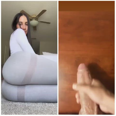 babecock big ass big dick cum split screen porn yoga pants gif