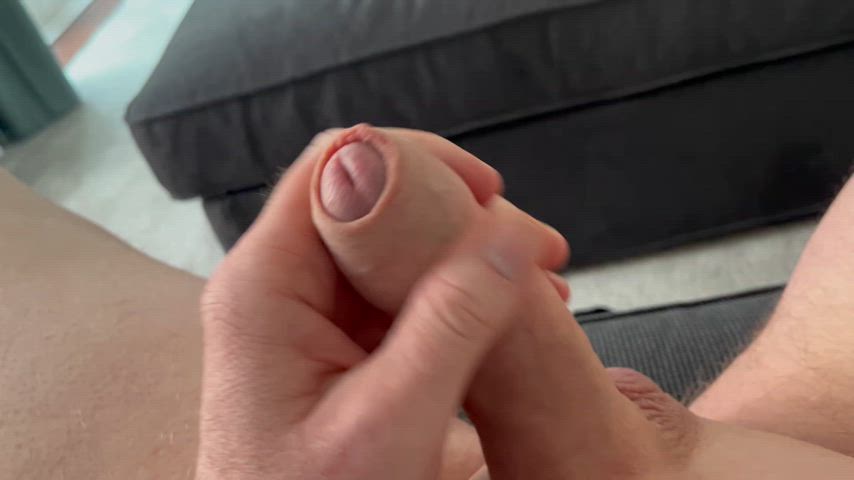 cock male masturbation masturbating penis uncut gif