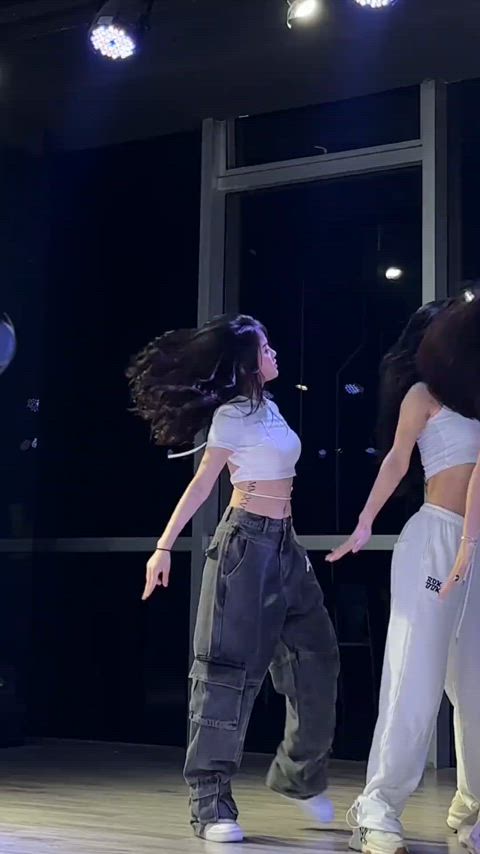 brunette dancing teasing kpop gif