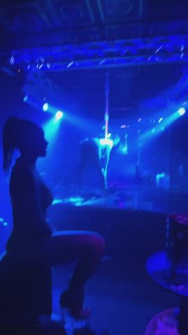 Bending Over Big Ass Fake Ass Fishnet High Heels Pole Dance Stripper Twerking gif