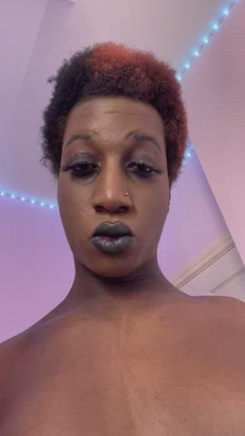 bubble butt ebony femboy joi pierced small tits tattoo tease trans gif