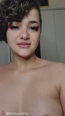 amateur fingering masturbating onlyfans panties selfie short hair small tits solo