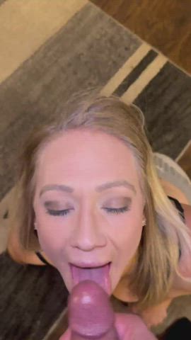 blonde cum cum in mouth cum swallow onlyfans gif