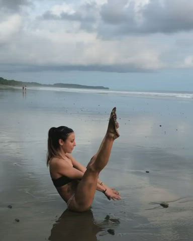 Beach Bikini Fitness Flexible Gymnast Outdoor gif