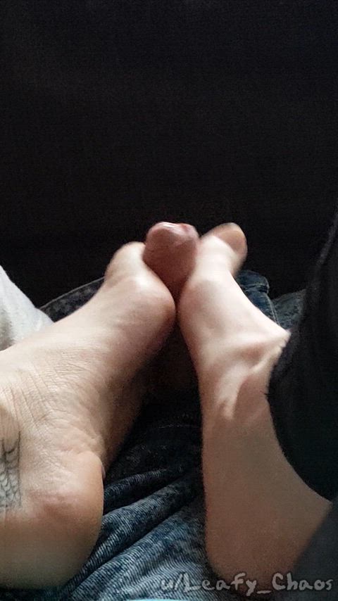 New FOOTJOB video on OnlyFans! Using my feet to play with his dick from my POV in