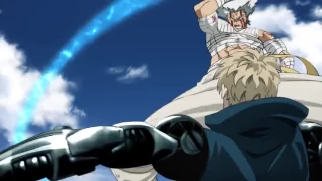 Garou kicks Genos in the head