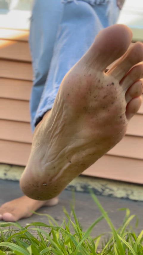 barefoot in the garden, I think I'll have to wash my feet